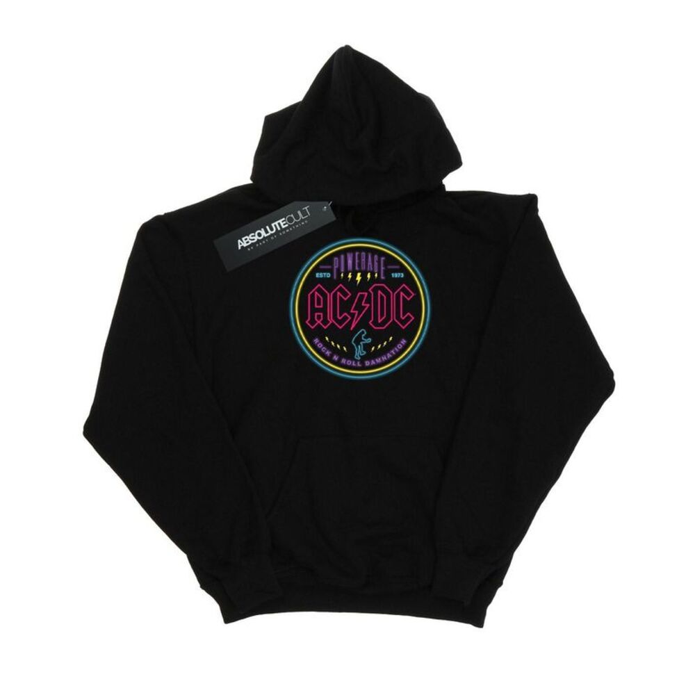 AC/DC Mens Circle Neon Hoodie / Black